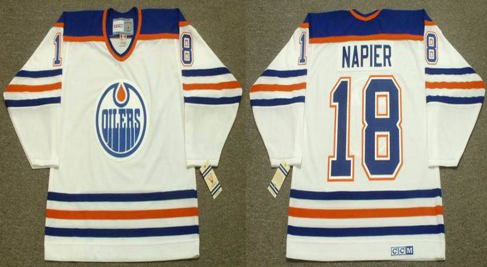 2019 Men Edmonton Oilers #18 Napier White CCM NHL jerseys->edmonton oilers->NHL Jersey